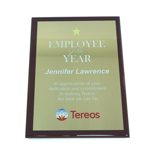 Tereos Trophy Polished Brass Plate
