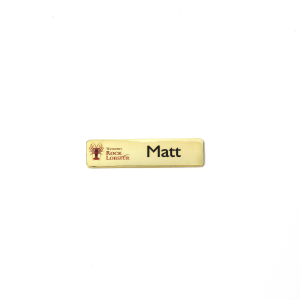 Name Badges | Printed Metal Bar Without Border and with Logo – N50 2L