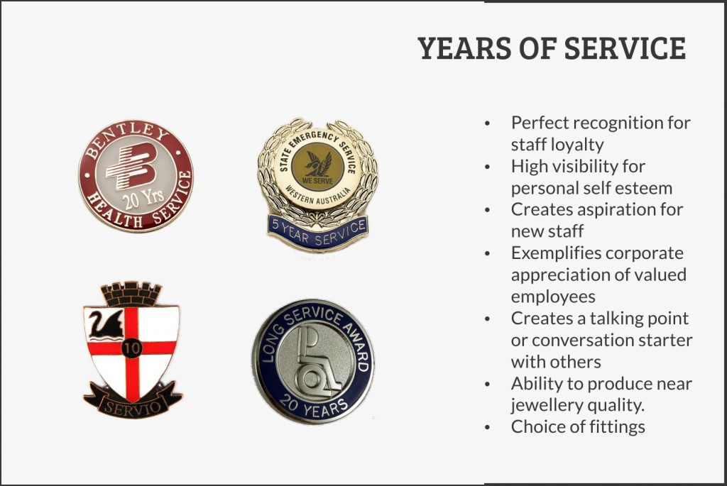 Years of Service Badges - Sheridan's Badges and Engraving